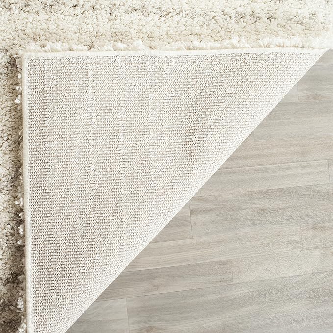 SAFAVIEH Arizona Shag Collection Runner Rug - 2'3" x 20', Ivory & Beige, Moroccan Design, Non-Shedding & Easy Care, 1.6-inch Thick Ideal for High Traffic Areas in Living Room, Bedroom (ASG741A)