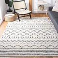 SAFAVIEH Arizona Shag Collection Area Rug - 6'7" x 9'2", Ivory & Black, Moroccan Design, Non-Shedding & Easy Care, 1.6-inch Thick Ideal for High Traffic Areas in Living Room, Bedroom (ASG741Z)