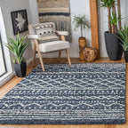 SAFAVIEH Arizona Shag Collection Area Rug - 5'1" x 7'6", Slate Blue & Ivory, Moroccan Design, Non-Shedding & Easy Care, 1.6-inch Thick Ideal for High Traffic Areas in Living Room, Bedroom (ASG741L)