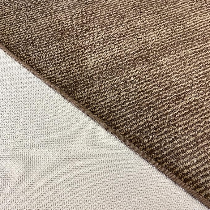 31 inch Wide Hallway Runner Rug, Custom Size, Non-Slip, Modern Scandinavian, Stripe Brown, 8 ft, Flexible Length Options
