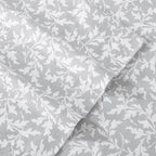 Laura Ashley - Flannel Sheets Full Size, Anti-Pilling & Wrinkle Resistant Cotton, Touchably Soft for All-Season Comfort - Bed Sheets with Matching Pillowcases & Fitted Sheet (Crestwood Pastel Grey)