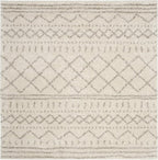 SAFAVIEH Arizona Shag Collection Area Rug - 5'1" Square, Ivory & Beige, Moroccan Design, Non-Shedding & Easy Care, 1.6-inch Thick Ideal for High Traffic Areas in Living Room, Bedroom (ASG741A)