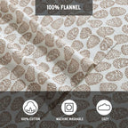 Eddie Bauer - Twin Sheets, Cotton Flannel Bedding Set, Brushed For Extra Softness, Cozy Home Decor (Little Creek Pine Cone Beige, Twin)