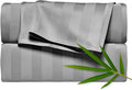 Split King Sheets by Pure Bamboo, Genuine 100% Organic Viscose Derived from Bamboo Bed Sheet Set, Soft & Cooling, Double Stitching *Not for Split Top (Split King, Jacquard Stone)