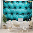 Ambesonne Turquoise Tapestry, Buttoned Couch Sofa Bed Headboard Leather Cover Furniture Upholstery Artwork Print, Wide Wall Hanging for Bedroom Living Room Dorm, 80" X 60", Teal