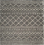 SAFAVIEH Arizona Shag Collection Area Rug - 6'7" Square, Brown & Ivory, Moroccan Design, Non-Shedding & Easy Care, 1.6-inch Thick Ideal for High Traffic Areas in Living Room, Bedroom (ASG741B)