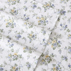 Laura Ashley - Flannel Sheets Twin Size, Anti-Pilling & Wrinkle Resistant Cotton, Touchably Soft for All-Season Comfort - Bed Sheets with Matching Pillowcase & Fitted Sheet (Le Fleur Cottage Blue)