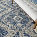 Nourison Home Scandinavian Shag Denim Blue 7'10" x 10'6" Area Rug, Easy Clean, Non Shedding, Bed Room, Living Room, Dining Room, Kitchen (8x11)