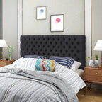 Christopher Knight Home Jezebel Fabric Headboard, Queen / Full, Dark Charcoal / Black Steel