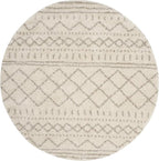 SAFAVIEH Arizona Shag Collection 11' Round Ivory/Beige ASG741A Moroccan Non-Shedding 1.6-inch Thick Area Rug