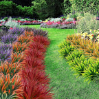 16pcs Artificial Plants Outdoor Flowers UV Resistant Fake Tall Grass Plants Faux Tropical Shrubs Plastic Greenery Bushes Front Porch Patio Garden Outside Decoration (Purple)
