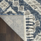 Nourison Home Scandinavian Shag Denim Blue 4' x 6' Area Rug, Easy Clean, Non Shedding, Bed Room, Living Room, Dining Room, Kitchen (4x6)
