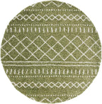 SAFAVIEH Arizona Shag Collection Area Rug - 3'2" Round, Green & Ivory, Moroccan Design, Non-Shedding & Easy Care, 1.6-inch Thick, Ideal for The Living Room, Dining, Bedroom (ASG741X)
