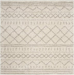 SAFAVIEH Arizona Shag Collection Area Rug - 3'2" Square, Ivory & Beige, Moroccan Design, Non-Shedding & Easy Care, 1.6-inch Thick Ideal for High Traffic Areas in Living Room, Bedroom (ASG741A)