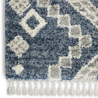 Nourison Home Scandinavian Shag Denim Blue 7'10" x 10'6" Area Rug, Easy Clean, Non Shedding, Bed Room, Living Room, Dining Room, Kitchen (8x11)