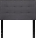 Flash Furniture Bedford Tufted Upholstered Twin Size Headboard in Dark Gray Fabric