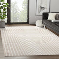 Abani Area Rug for Living Room -Nuevo 6' x 9' Beige Arch Pattern Area Rug, Soft and Durable Living Room Rug, Stain and Fade Resistant, Chic Modern Design, Pet & Kid Friendly