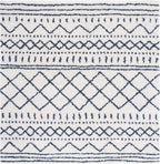 SAFAVIEH Arizona Shag Collection Area Rug - 6'7" Square, Ivory & Slate, Moroccan Design, Non-Shedding & Easy Care, 1.6-inch Thick Ideal for High Traffic Areas in Living Room, Bedroom (ASG741M)