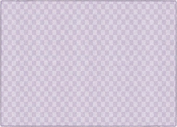 Flagship Carpets Schoolgirl Style Lavender Checkerboard Educational Area Rug for Kids Room Seating Décor, Children's Classroom, Play Carpet for Teaching and Playroom, 5' x 7'6", Purple