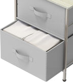 Simple Houseware 2 Tier Night Stands Dresser for Bedroom Organizer Drawer Storage Tower, Grey