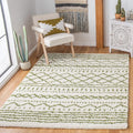 SAFAVIEH Arizona Shag Collection Accent Rug - 4' x 6', Ivory & Green, Moroccan Design, Non-Shedding & Easy Care, 1.6-inch Thick Ideal for High Traffic Areas in Entryway, Living Room, Bedroom (ASG741Y)