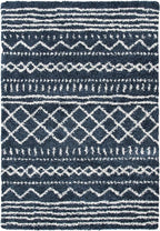 SAFAVIEH Arizona Shag Collection Accent Rug - 4' x 6', Slate Blue & Ivory, Design, Non-Shedding & Easy Care, 1.6-inch Thick Ideal for High Traffic Areas in Entryway, Living Room, Bedroom (ASG741L)