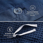 Bedsure Cotton Duvet Cover Set - 100% Cotton Waffle Weave Navy Duvet Cover Oversized King Size, GentleSoft™ and Breathable Bedding Set for All Season, 3 Pieces, 120"x98"