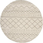 SAFAVIEH Arizona Shag Collection 3' Round Ivory/Beige ASG741A Moroccan Non-Shedding Living Room Bedroom Dining Room Entryway Plush 1.6-inch Thick Area Rug