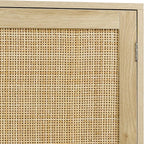 Finnhomy Sideboard Buffet Cabinet, Kitchen Storage Sideboard with Rattan Decorated Doors, Liquor Coffee Buffet, Dining Room, Hallway, Console Table, Accent Cabinet, 31.5X 15.8X 34.6 Inches, Natural