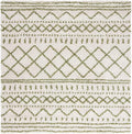 SAFAVIEH Arizona Shag Collection Accent Rug - 3'2" Square, Ivory & Green, Moroccan Design, Non-Shedding & Easy Care, 1.6-inch Thick, Ideal for The Living Room, Dining, Bedroom (ASG741Y)